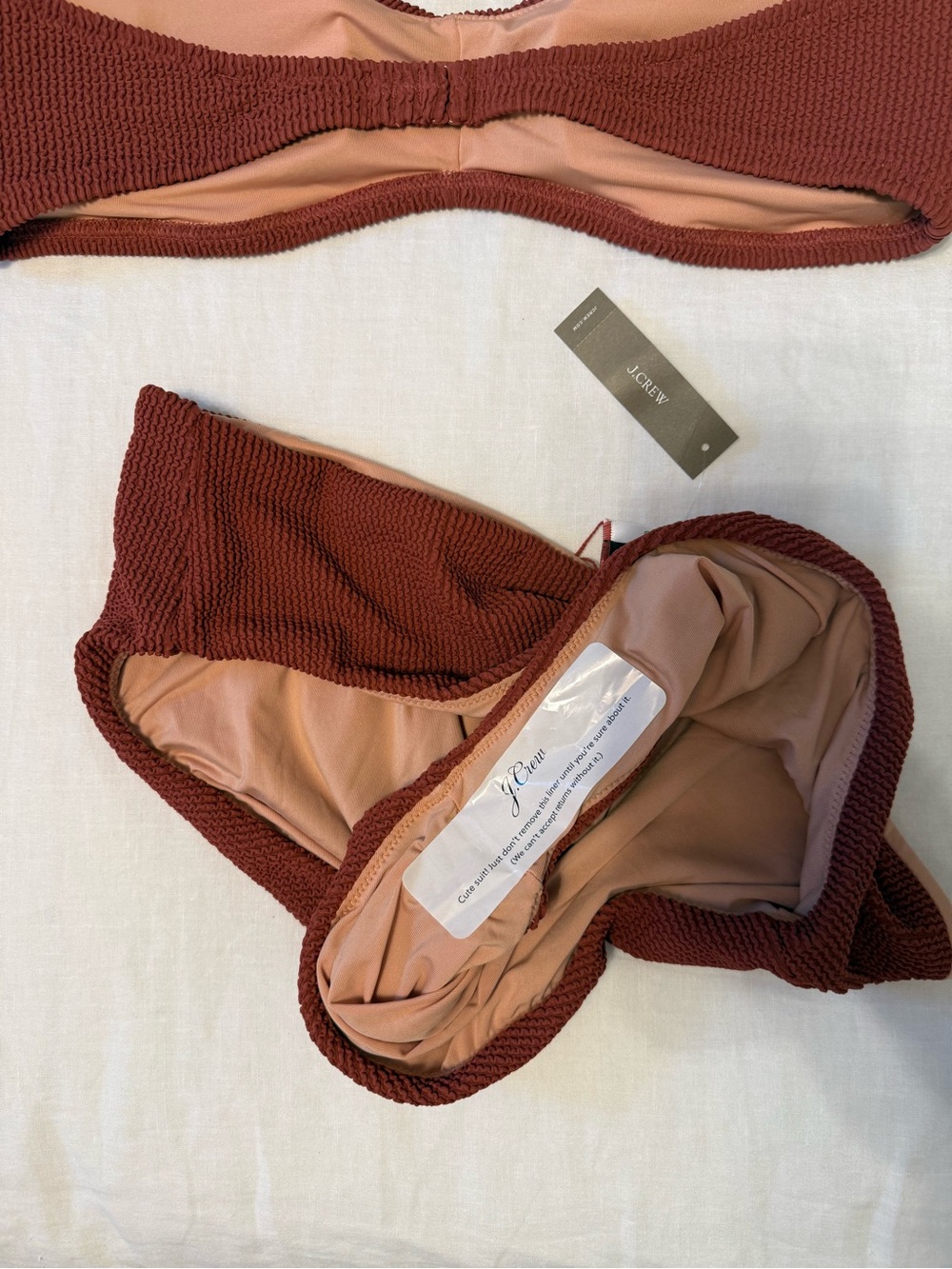 NWT JCREW Rust Red Textured Bikini Set - Picture 7 of 7